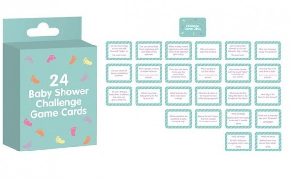 24 baby shower challenge cards
