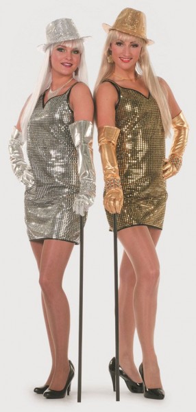 Disco klänning paljett fest guld 2