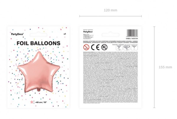 Lśniący balon w kształcie różowego złota 48 cm