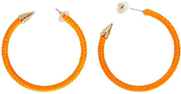 Neon orange hoop earrings