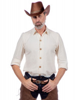 Oversigt: Western cowboyskjorte creme deluxe