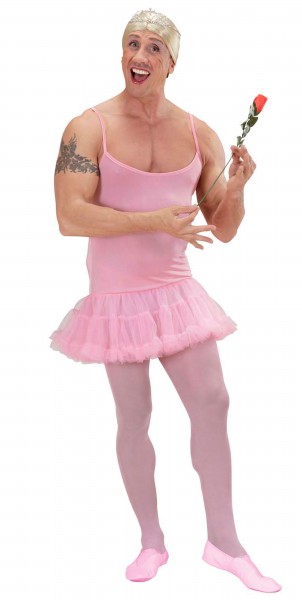 Roze heren ballerina kostuum 3