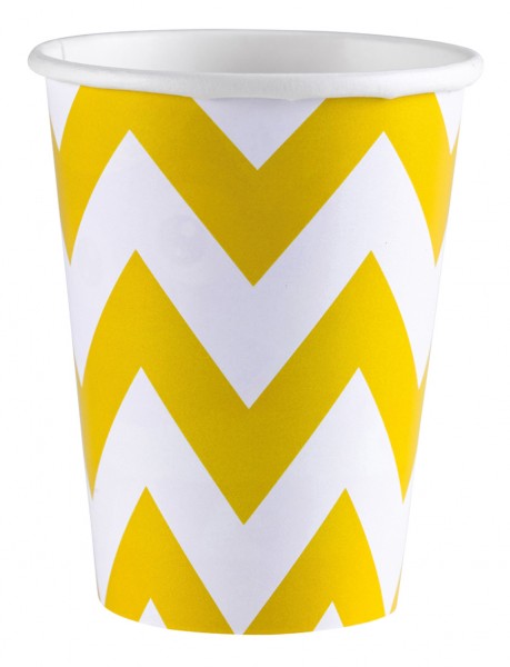 Party Paper Cup Bianco Con giallo jags 266 ml