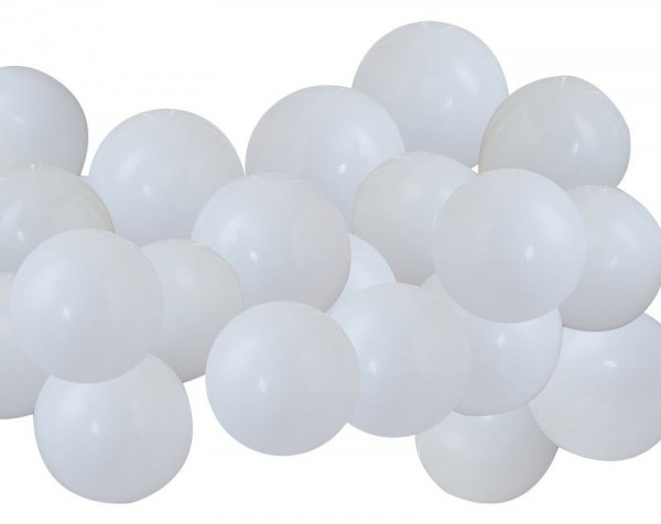 40 eko balonów lateksowych białych