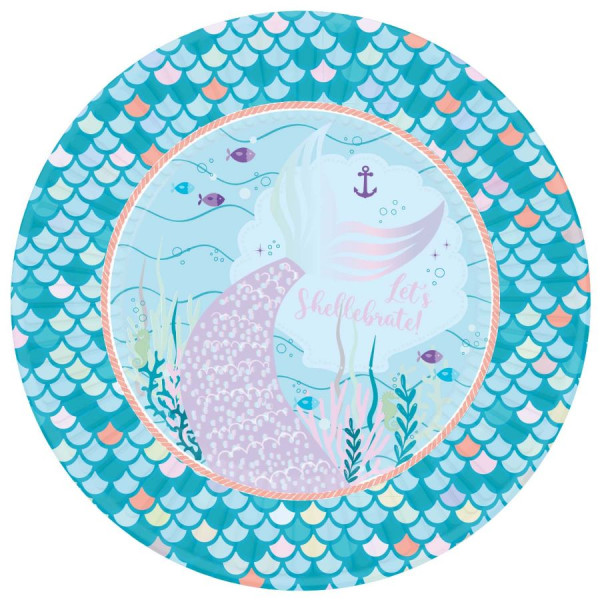 8 Mermaid Dream paper plates 23cm