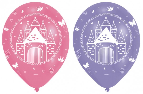 6 ballons princesse château de conte de fées