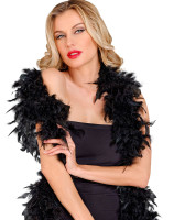 Feather boa black deluxe 80g