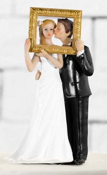 Cake figure bridal couple picture frame 14.5cm