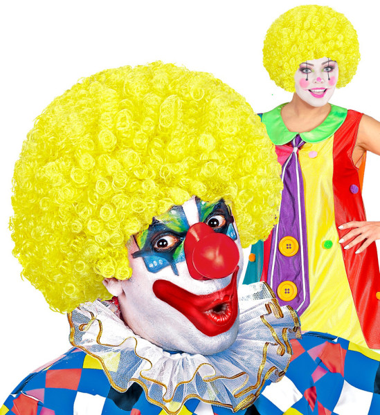 Gul clownperuk för vuxna
