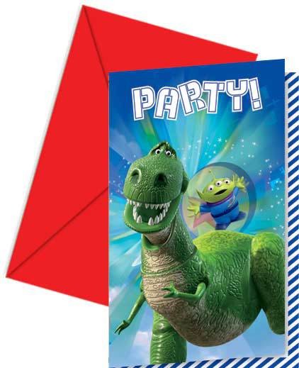 6 Toy Story Star Power Party! Invitation cards in a set 9x14cm