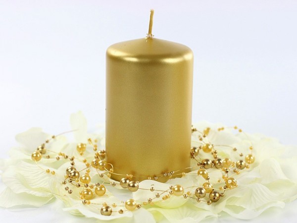 6 candele a colonna Rio gold metallico 10cm 2