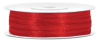 50m Satin Geschenkband rot 3mm breit
