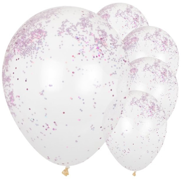 5 Pamper Party Glitzer Ballons 30cm