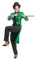 Preview: Sequin tailcoat for women green