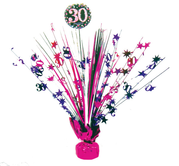 Pink 30th fødselsdag bord springvand 46cm