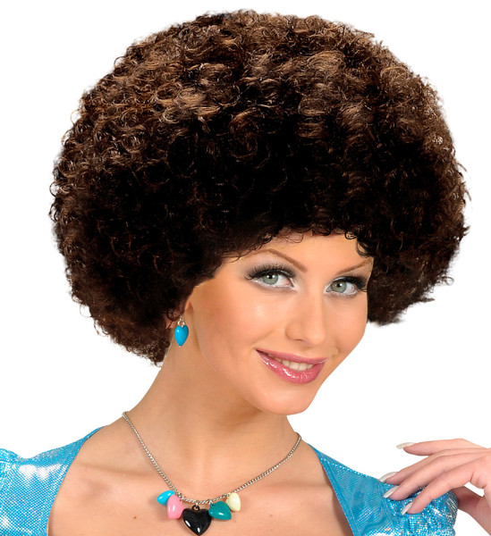 Disco Afro wig brown