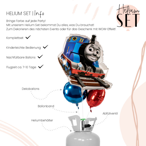 Thomas the Lok Ballonbouquet-Set mit Heliumbehälter 3