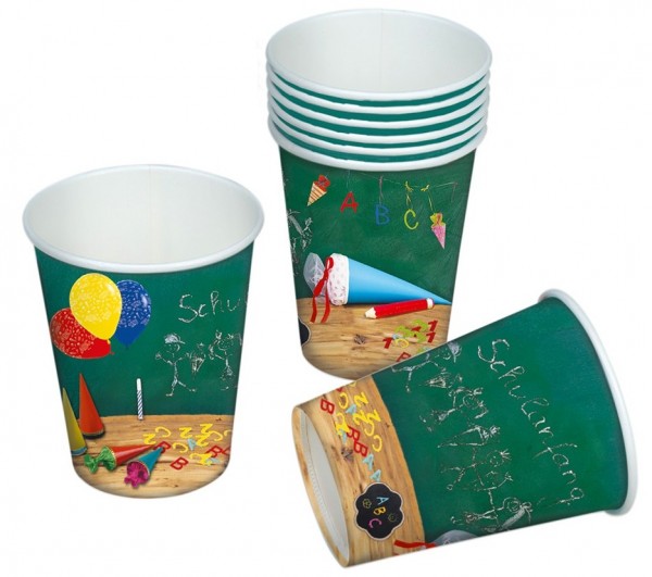 8 back to school paper cups 200ml