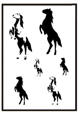 Horse airbrush stencil set 1
