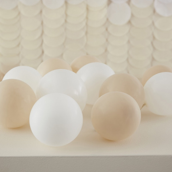 Ballons éco latex nude et blanc 40 pièces