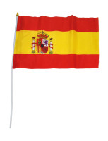 Petit drapeau de l'Espagne avec armoiries