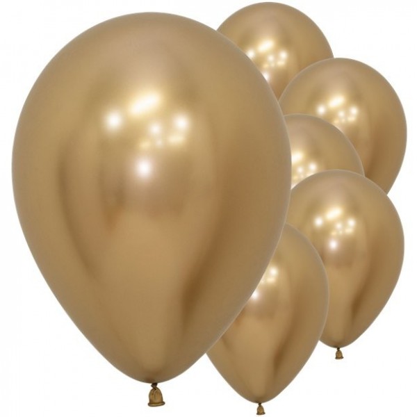 50 Latex Balloons Metallic Gold 30cm