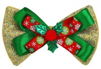 Preview: Green glitter Christmas bow tie unisex