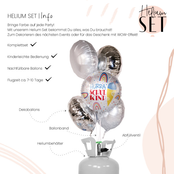 Happy School Ballonbouquet-Set mit Heliumbehälter 3