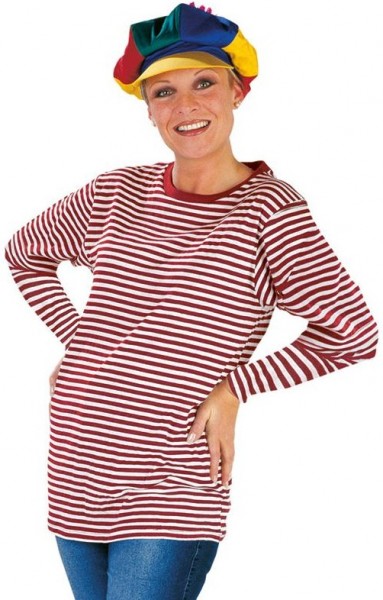 Striped long-sleeved sweater in red