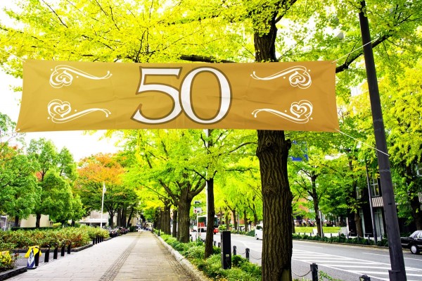 Dejlige 50 års banner 1,8 mx 40 cm