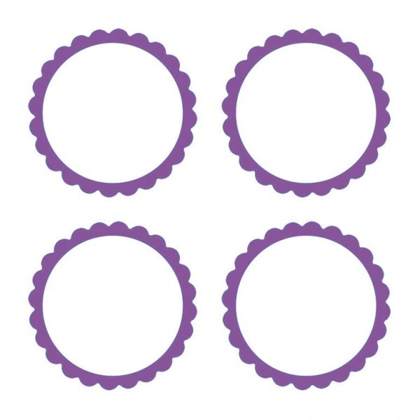 20 étiquettes autocollantes avec bordure fleurie violette