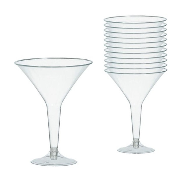 20 vasos de martini de plástico 227ml