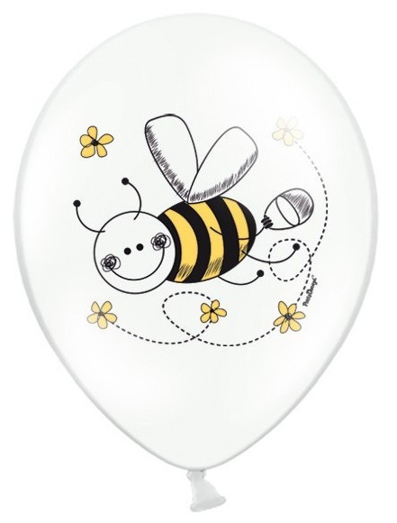 6 uroczych balonów w kształcie pszczółek 30 cm 3