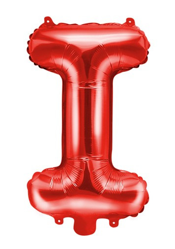 Röd I bokstavsballong 35cm