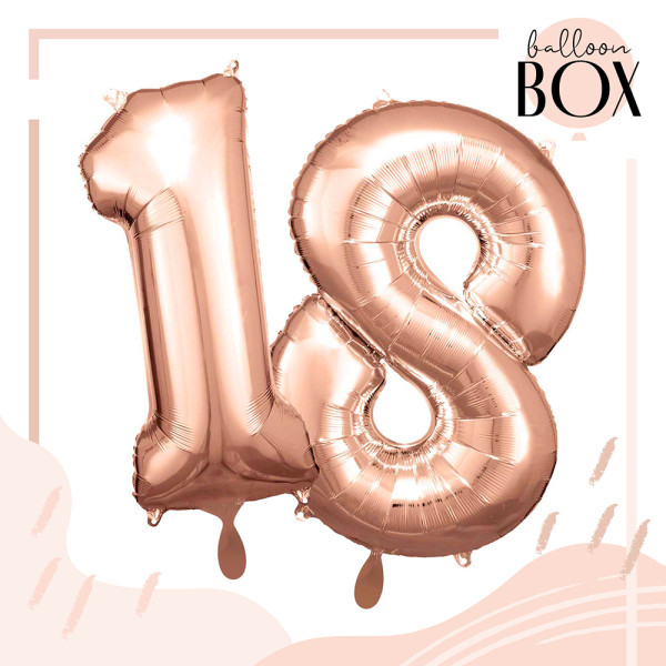 10 Heliumballons in der Box Rosegold 18 2