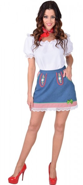 Bavarian denim nederdel alpin glans