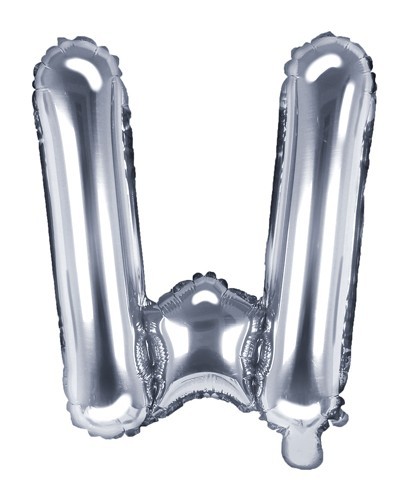 Balon foliowy W srebrny 35cm