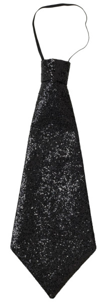 Brokatowy krawat glamour w kolorze czarnym