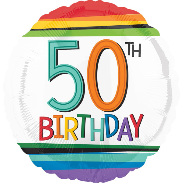Balon foliowy Rainbow Power 50. urodziny