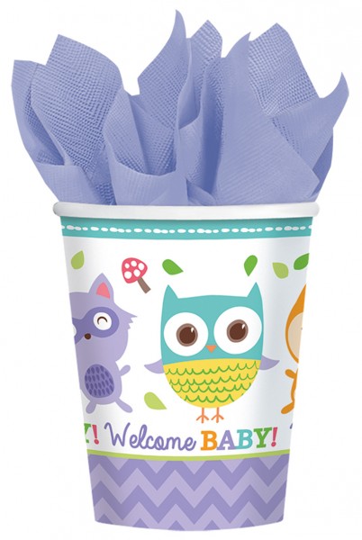 8 Welcome Baby Pappbecher Waldtiere 266ml