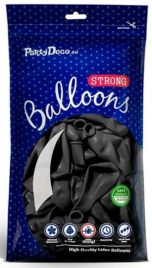 10 Partystar metallic Ballons schwarz 30cm 2