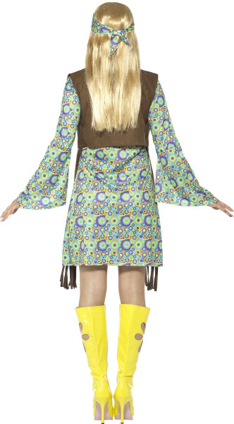 Flower Power Hippie Kostüm mit Fransenweste 2