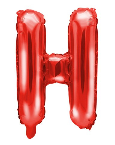 Rode letter ballon H 35cm