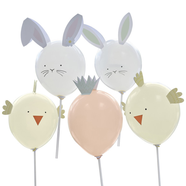 5 Funny Bunny Balloons 30cm