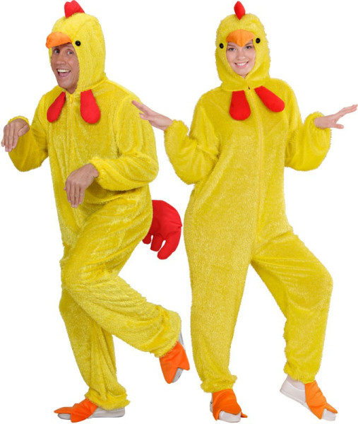 Fluffy kylling plys unisex kostume