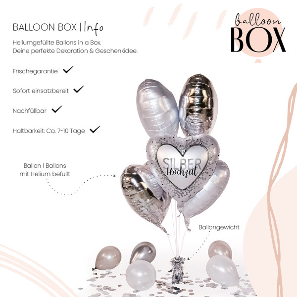 Heliumballon in der Box Silberhochzeit 3