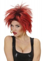 Aperçu: Perruque coupe de coiffeur rouge-noir