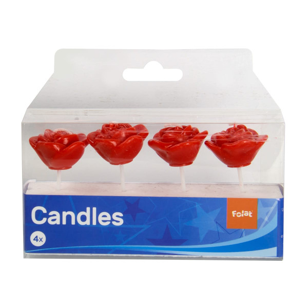 Red roses plug-in candles 4 pcs