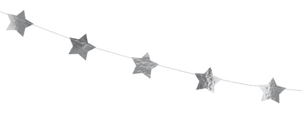 Silber metallic Sternen Girlande 3,6m