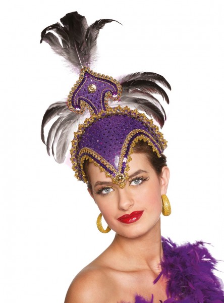 Glinsterende samba hoed paars